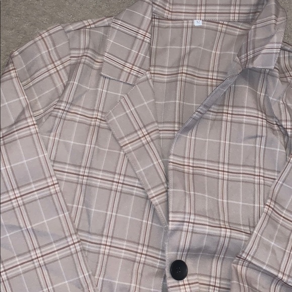 Plaid Blazer / Paper bag short Set - Picture 5 of 5